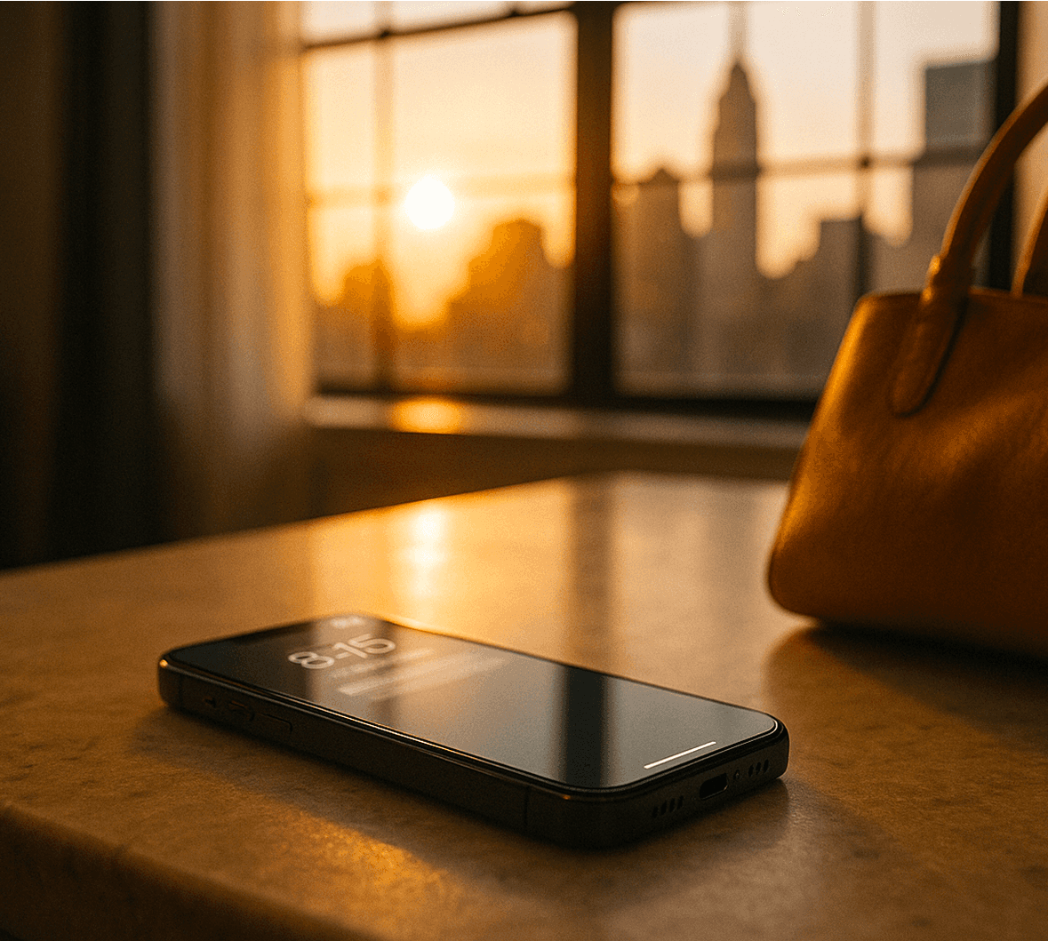 Phone on table